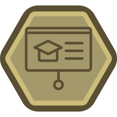 mezuniyet simgesi, basit vektör illüstrasyonu