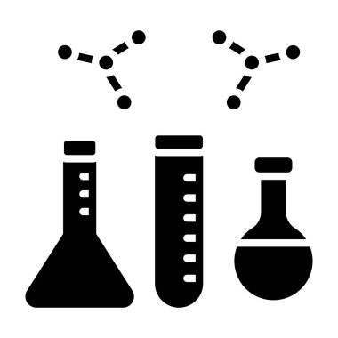 Laboratuvar ikonu vektörü. Mobil konsept ve grafik tasarım için düz tabela