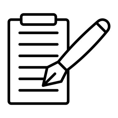 yazma vektörü ince çizgi simgesi