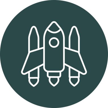 Roket. Web simgesi basit illüstrasyon