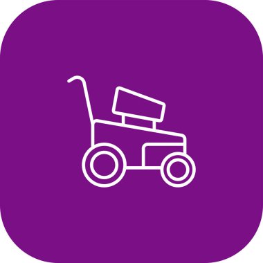 El arabası simgesi mor arkaplanda izole edildi