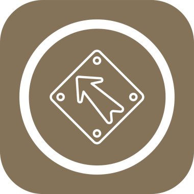 ok yönü simgesi rozet biçiminde sol