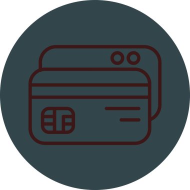 Banka kartı vektör simgesi. resim biçimi yuvarlak tuş, gri arkaplan, beyaz renkler üzerinde düz simge simgesidir.