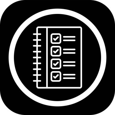 Kontrol listesi düz simgesi, vektör illüstrasyonu