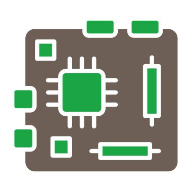 İşlemci mikro devre simgesi. Web için basit mikro devre vektör simgeleri çizimi