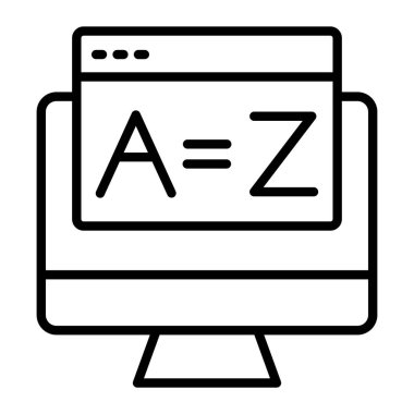 Tarayıcı bilgisayar simgesi. beyaz arkaplanda izole edilmiş ağ için ana bilgisayar vektör simgesi