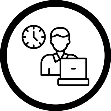 Bir dizüstü bilgisayar simgesinin vektör illüstrasyonu