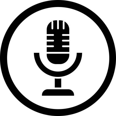 Mikrofon. Web simgesi basit tasarım