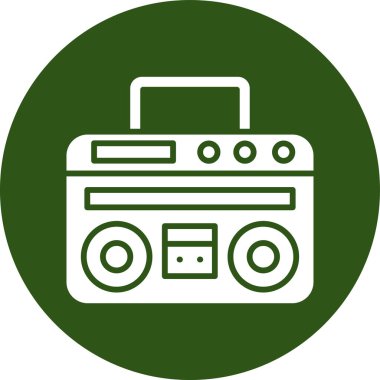 Benzersiz Radyo Vektör Satırı Simgesi