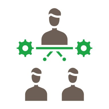 Takım çalışması vektör simgesi. biçim renk düz eko simgesi, eko ve temiz renkler, beyaz arkaplan