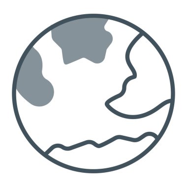 Ay ve yıldızlı bir dünya gezegeni, gezegenin ve gezegenin simgesi.