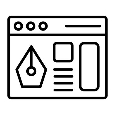 Bilgisayar monitörü simge tasarımı. bilgisayar ekranı