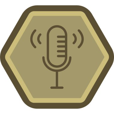 Moda Biçimli Mikrofon Simgesi İzole Arkaplan