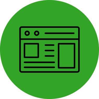 tarayıcı web simgesi, basit vektör illüstrasyonu