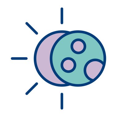 Güneş Sistemi ikon vektör çizimi tasarımı