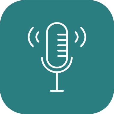 Mikrofon ve radyo ikonunun çizimi. güzel tasarım ögesi