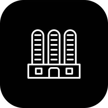 Fabrika simgesi soyut bir grupta izole edildi