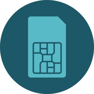 SIcard düz simge vektör çizimi