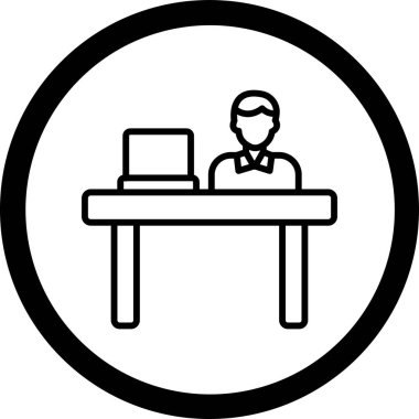 Ofis ve işyeri simgesinin vektör illüstrasyonu