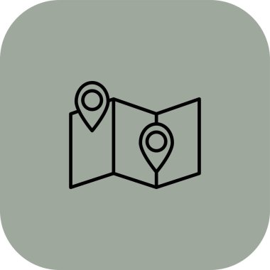 Harita simgesi, vektör illüstrasyonu