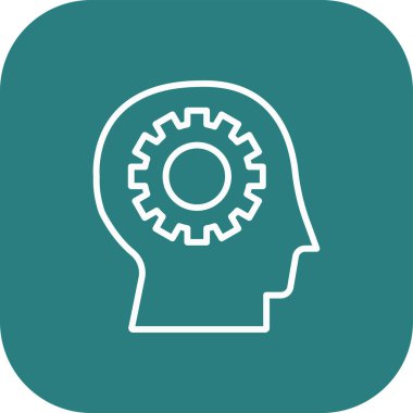 Beyin vitesi baş simgesi, vektör illüstrasyonu