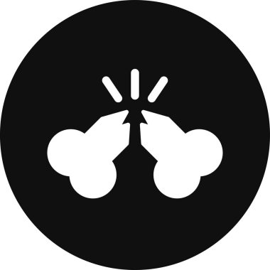 Akciğer vektör simgesi. Bu düz yuvarlak sembol siyah renk ve yuvarlak açılar kullanır ve beyaz arkaplanda izole edilir.