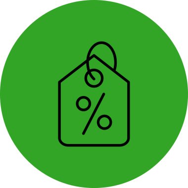 İndirim simgesi vektör illüstrasyonu