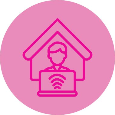 Ev simgesi vektör illüstrasyonlu wifi