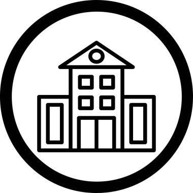 Bina. Web simgesi basit illüstrasyon