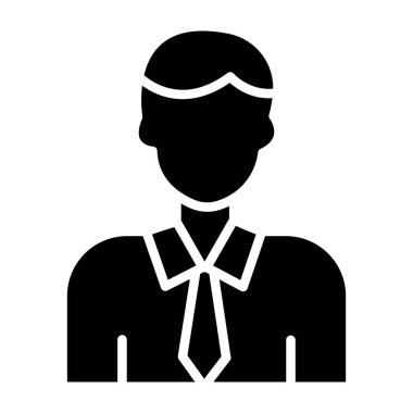 Kravat vektör illüstrasyon tasarımlı iş adamı avatarı