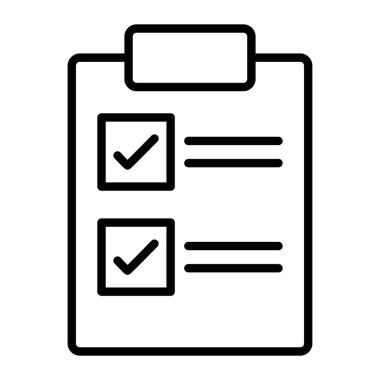 Kontrol listesi simgesi vektör illüstrasyonu