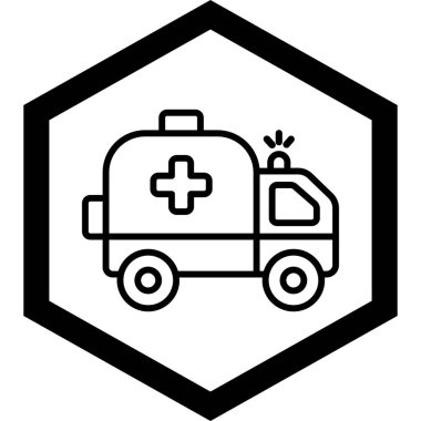 tıbbi ambulans simge vektör çizim