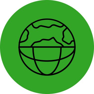 dünya haritası dünya haritası simgesi ana hat biçiminde