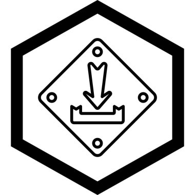 Yol işaretinin bir simgesinin vektör çizimi