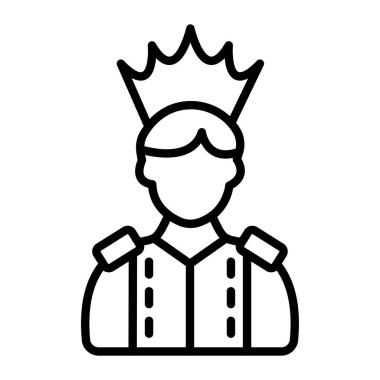 King Crown ikon ana hat vektörü. Kraliyet Kralı. taç