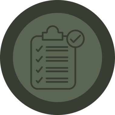 Kontrol listesi web simgesi, basit vektör illüstrasyonu