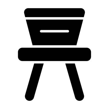 Sandalye Glyph Vektör Simgesi Tasarımı