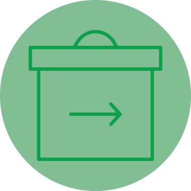 Bir kutu simgesinin vektör illüstrasyonu