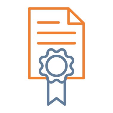 Değiştirilebilir veya düzenlenebilir sertifika ince renk çizgisi vektör simgesi
