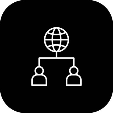 Tasarım için kullanılacak dünya vektör simgesi, web sitesi simgesi, sosyal medya vektörü, vb..