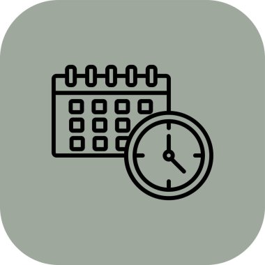 Web ve mobil uygulama tasarımınız için beyaz arkaplanda izole edilmiş zaman yönetimi simgesi vektörü