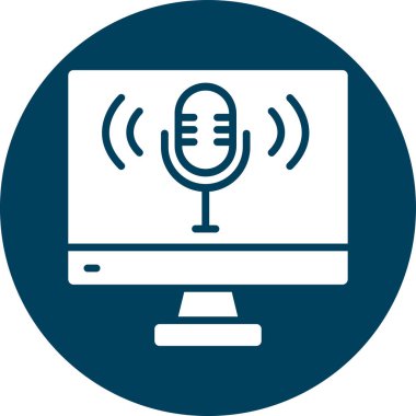 Podcast simgesi, vektör illüstrasyonu