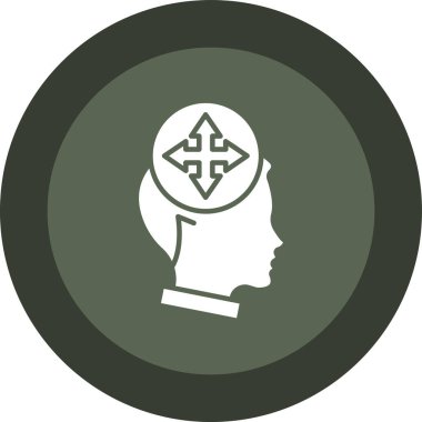 Beyin vektör simgesi. biçim düz yuvarlak sembol, yumuşak yeşil renkler, yuvarlak açılar, beyaz arkaplan