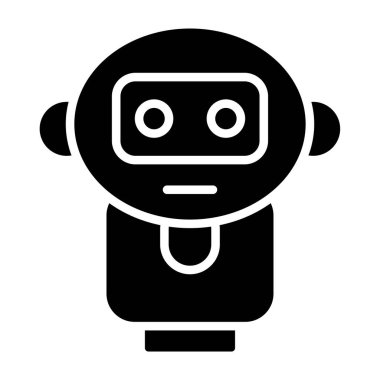 Bir robotun vektör simgesi, vektör illüstrasyonu