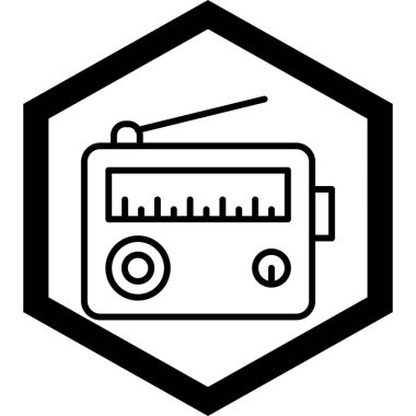Radyo. Web simgesi basit illüstrasyon