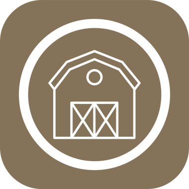 Ahır. Web simgesi basit illüstrasyon