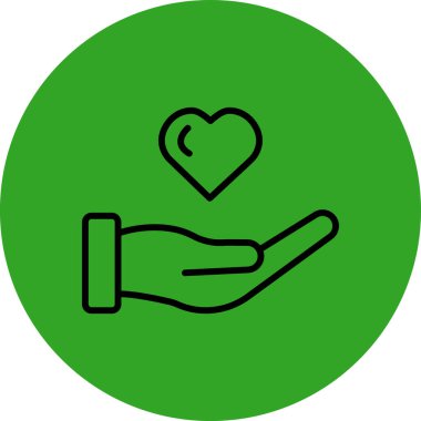 Kalp ikonu vektör illüstrasyonu