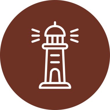 deniz feneri simgesi, vektör illüstrasyonu