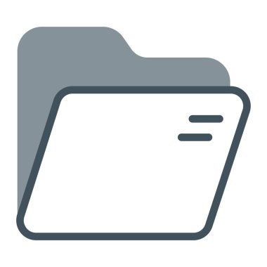 Açık klasör web simgesi, vektör çizim