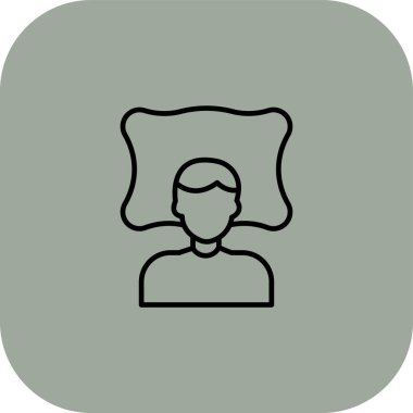 Uyku maskesi çizgisi ikonu olan bir adam. Yatakta uyku maskesi takmış bir adamın izole edilmiş bir resmi. Uyuyan insanlar. ağ için ana hatlı vektör pictogramı ve